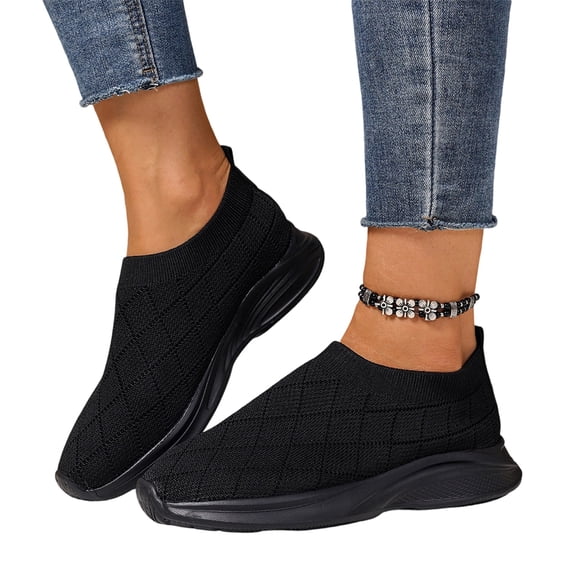 Women's Walking Sock Orthopedic Shoes Elastic Knit Lightweight Slip on Breathable Yoga Sneakers