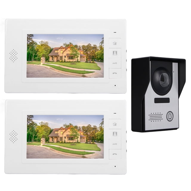 Intercom Kit, Video 7in True Color TFT Two Way Intercom Video Doorphone System 2 X