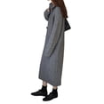 thumbnail image 4 of Lucakuins Vestido Midi Suéter Mujer, Color Sólido Solapa Cuarto Cremallera Manga Larga Punto Midi Vestido, Negro/Gris/Rosa/Albaricoque Lucakuins  moda, 4 of 6