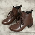 thumbnail image 4 of B91xZ Bottes de Combat Classiques Ultra Mini Plateforme Mode, Café 6.5, 4 of 5