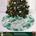 thumbnail image 6 of FMSHPON Flamingo Palm Leaf Xmas Christmas Tree Skirt Stand Mat for Holiday Party Decoration Indoor Outdoor 36 inches, 6 of 6