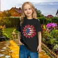 thumbnail image 5 of BRGZLK American Flag Sunflower Shirts For Toddler Kids Fashion American Flag Print Cotton T-Shirt Boys Girls Cute Round Neck Short Sleeve Top Black 7-8 Years, 5 of 6