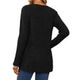thumbnail image 6 of Womens Plain Tshirts Long Sleeve Going Out Tops for Women Fall Hem Comfort Knit Blouses Business Casual Black M, 6 of 6