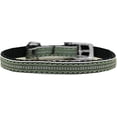 thumbnail image 2 of Mirage Pet Products Preppy Stripes 3/8 Nylon Dog Collar with Classic Buckle, Size 10, Green/White, 2 of 2