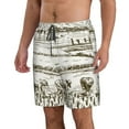 thumbnail image 2 of Naloa Rice Harvest Men's Beach Shorts, Surfing shorts, Swim trunks, Quick Dry Swim Trunks for Surfing Beach Fun - Large, 2 of 9