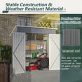 thumbnail image 4 of 6x4 Outdoor Metal Storage Shed with Lockable Door and Floor Frame Galvanized Steel Tool Shed for Garden Lawn Equipment Utility Backyard Organization All Weather Rust Resistant 72L x 48W Inches, 4 of 9