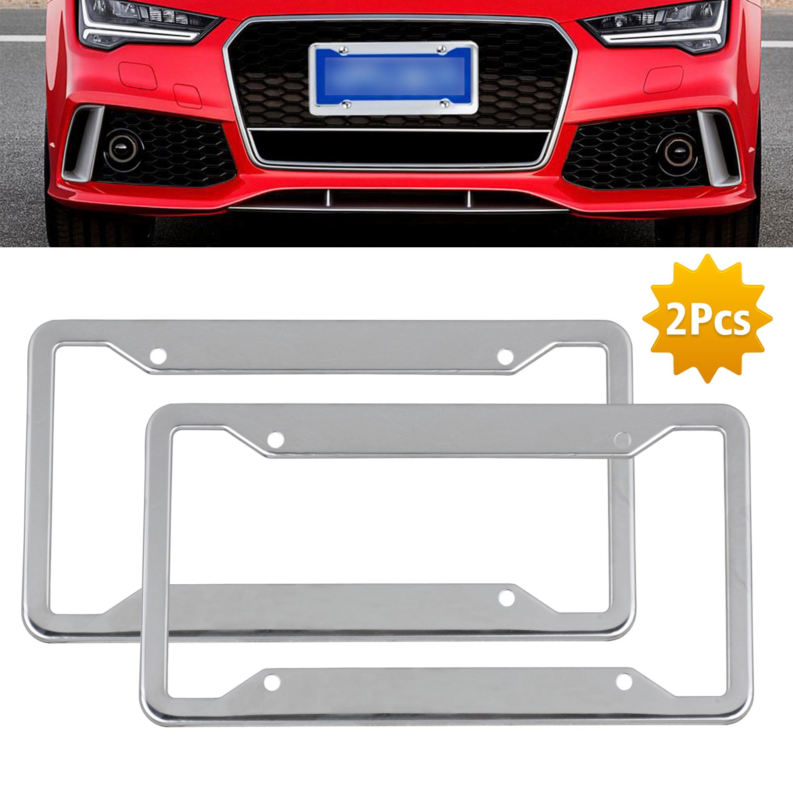 Leopard Print Auto Car License Plate Frame Tag Holder 4 Hole
