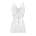 thumbnail image 4 of ManxiVoo Homecoming Dresses Women's Solid Color Suspender Wrap Buttocks Sequin Open Back Hollowed out Dress Fall Dresses for Women 2023 White5 S, 4 of 6