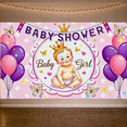 thumbnail image 6 of Pink Themed Baby Girl Baby Shower Background Banner with Crown Balloons Butterflies Decorations Party Supplies Photography Props Backdrop for Celebration Events Decor Decorations, 6 of 7