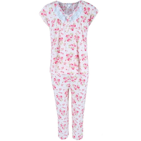 

Elegant Emily Pink Floral Capri Sleep Set (Women s Plus)