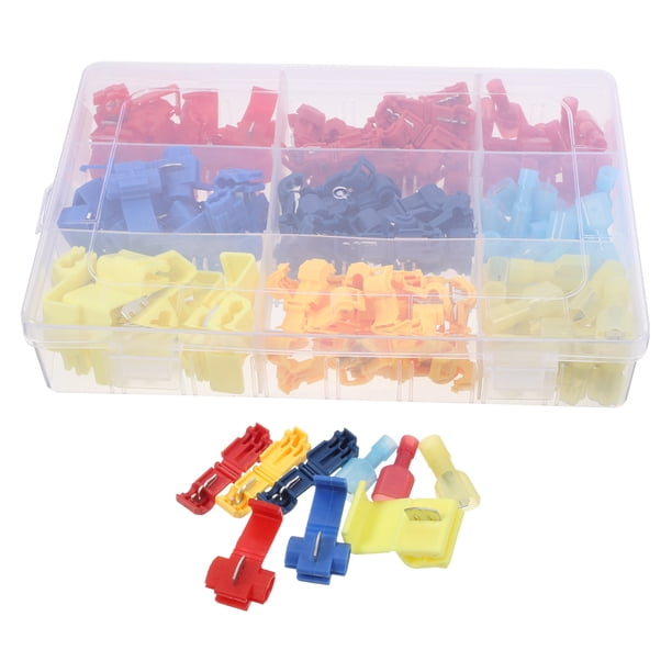 Kit de 160 conectores en T para cables eléctricos, empalmes rápidos, autopelables, aislados, macho, desconexiones rápidas, cableado automotriz, conector en T impermeable.