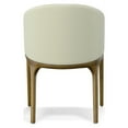 thumbnail image 4 of Modrest Lunde Cream Fabric, Cream Vegan Leather and Walnut Dining Arm Chair, 4 of 5
