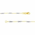 thumbnail image 3 of 14K Two-Tone Gold Men and Women's 18" 0.80mm Twisted Bar Cable Chain Necklace, 3 of 4