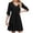 Black, variant on Summer Dresses for Women V-Neck Half Sleeve Pleated Tiered Flowy Loose Shift Beach Casual Western Mini Dress