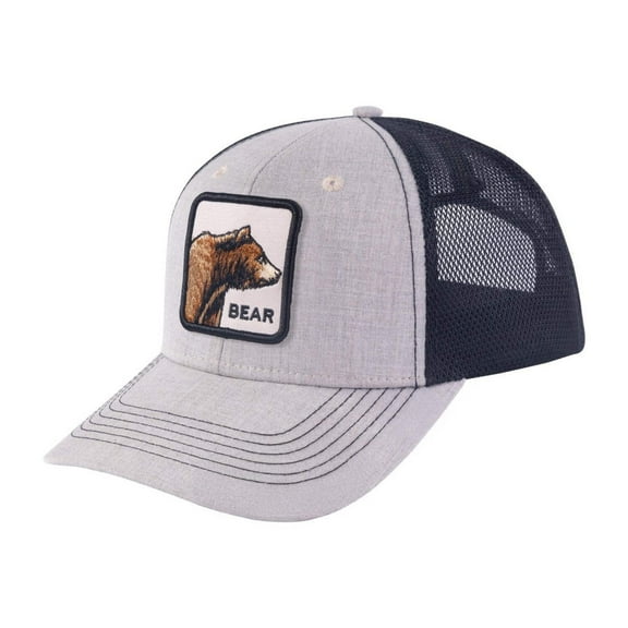 Unisex Embroidered The Bear, 6-Panel Trucker Hat, Khaki/Black, Adjustable Fit