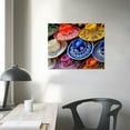 thumbnail image 4 of PRATYUS  Canvas Wall Art Day of the Dead Colorful Skulls and Mexican Sombreros Mexico Food Prints Home Decor Living Room Ready to Hang Each 20x16in, 4 of 6