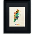 thumbnail image 1 of Trademark Fine Art "Belize Watercolor Map" Canvas Art by Michael Tompsett Black Matte, Black Frame, 1 of 4