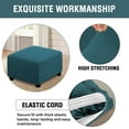 thumbnail image 4 of Square Ottoman Covers Ottoman Slipcovers Folding Storage Stool Furniture Protector Form Fit with Elastic Bottom, Stretch High Spandex Small Checks Jacquard Fabric Deep Blue XL 35"- 44", 4 of 6