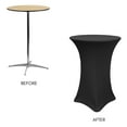 thumbnail image 2 of Your Chair Covers - 30 Inch Highboy Cocktail Round Stretch Spandex Table Cover Black, 2 of 3