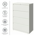 thumbnail image 5 of Hirsh 36 Inch Wide 4 Drawer Metal Lateral File Cabinet for Home and Office, Holds Letter, Legal and A4 Hanging Folders, White, 5 of 11