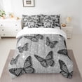 thumbnail image 3 of Feelyou Romantic Butterfly Animal Twin Bedding Sets 7-Piece, Fashion Bling Stars Bedding Comforter Set, Chic Sequin Print Grey Sheet Sets, Breathable Home Decor, 3 of 8