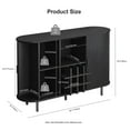 thumbnail image 6 of ROGALIS 55" Wine Bar Cabinet with LED Light,Modern Liquor Whiskey Coffee Station with Wine Rack and Glass Holder, Farmhouse Large Buffet Sideboard for Dining Room, Living Room, Kitchen,  Black, 6 of 9
