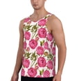 thumbnail image 2 of Easygdp Rose Flowers Men's Tank Top, Sleeveless Muscle T Shirts, Breathable, Quick-Dry, Loose for Gym, Running, Fitness - Small, 2 of 9