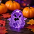 thumbnail image 2 of Purple Glow in The Dark Ghost Squishy Toy with Glitter, Halloween Party Favors for Kids, Light Up Relaxation Toy, 2 of 4