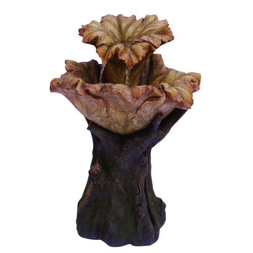 Tiering Leaf Rainforest Fountain with LED Lights by Alpine Corporation