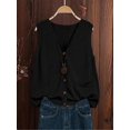 thumbnail image 1 of Gilet Chandail Décontracté pour Femmes à Boutons de Couleur Unie, 1 of 6