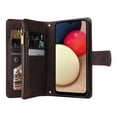 thumbnail image 4 of Case for Samsung Galaxy A02S Cover Zipper Pocket Wallet Case Magnetic Protective - Braun, 4 of 5