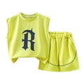 thumbnail image 2 of Bixock Casual 2 Piece Set for Boys and Girls,Summer Toddler Clothes Sleeveless Tops Elastic Waist Pants Workout Sports Outfits for Kids Age 2-14Y Lightweight Set, 2 of 6