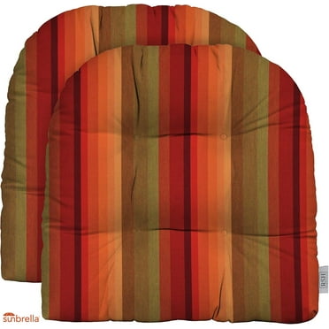Sunbrella Astoria Sunset Wicker Chair Outdoor Seating Cushions 2 Piece