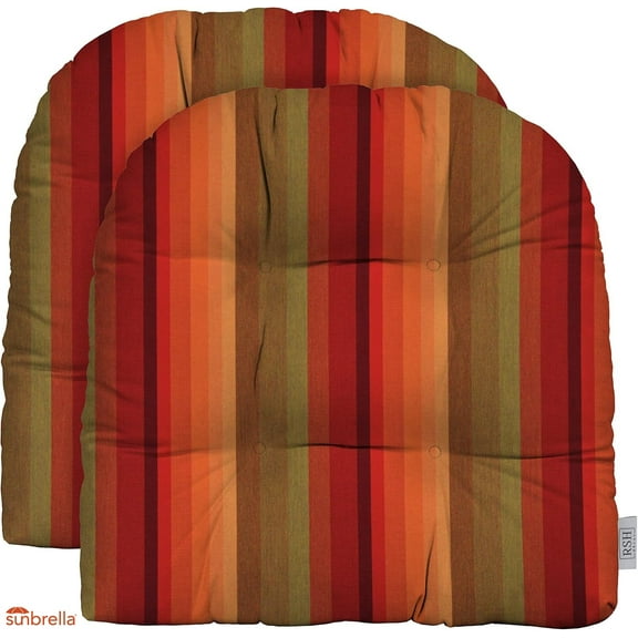 Sunbrella Astoria Sunset Wicker Chair Outdoor Seating Cushions 2 Piece