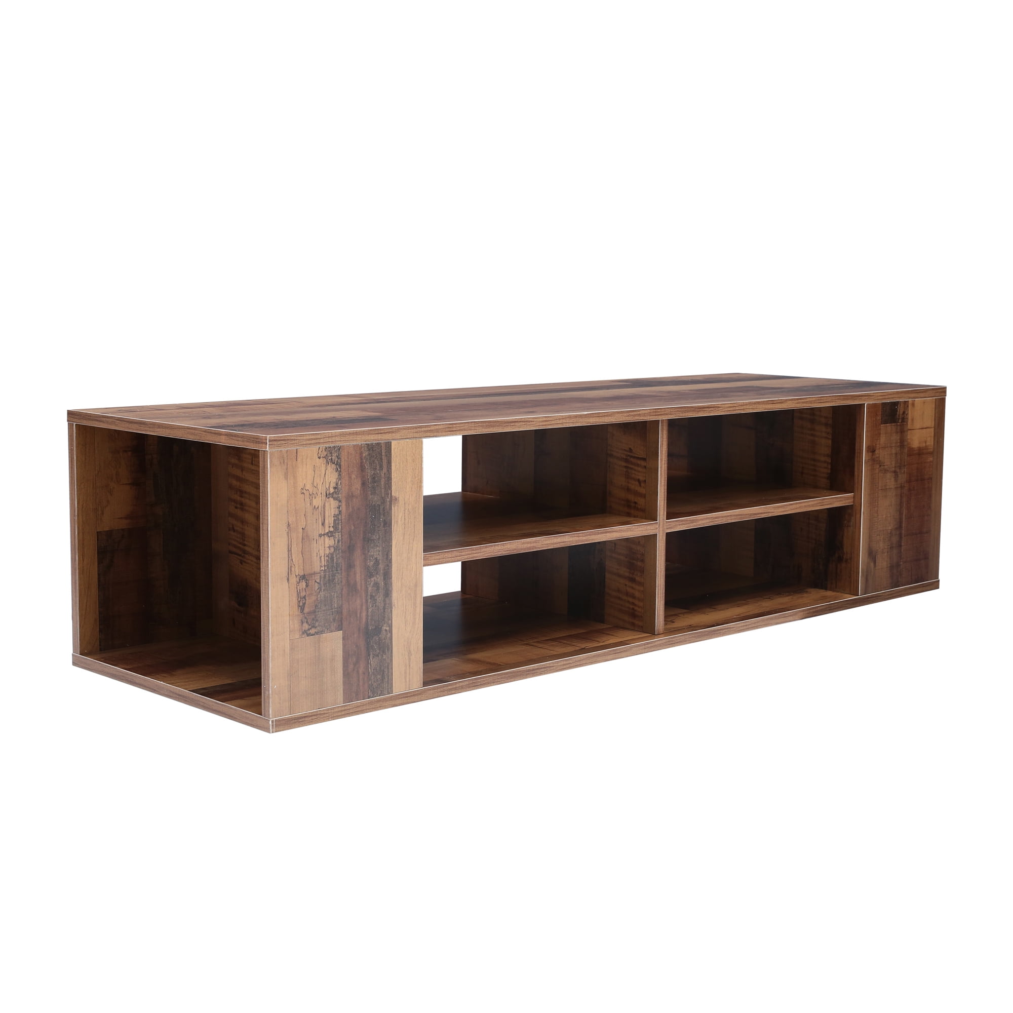 Resenkos Modern Wood Wall Mounted Media Console, 47inch Floating TV Stand Component Shelf with Height Adjustable, Brown Resenkos Modern Wood Wall Mounted Media Console, 47inch Floating TV Stand Component Shelf with Height Adjustable, Brown