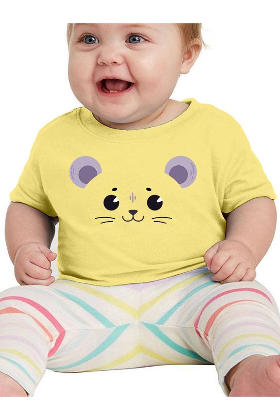 Cute Baby Mouse Face T-Shirt Infant -Image by Shutterstock,  18 Months