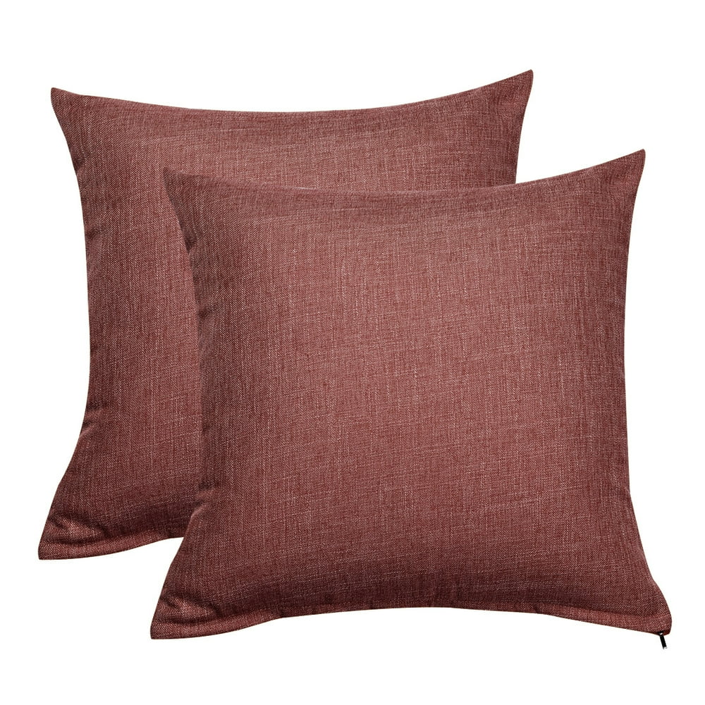 Solid Color Cotton Linen Throw Pillow Cover Cases, Decorative Square
