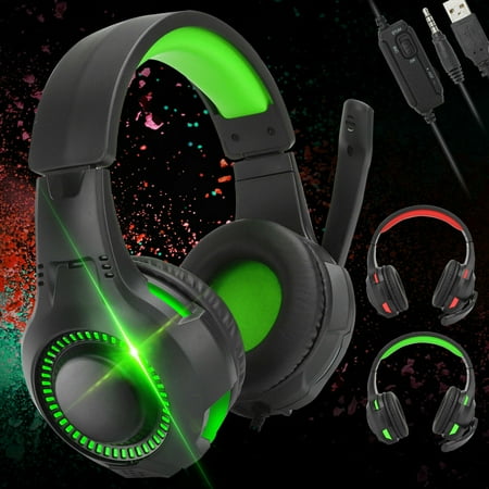 Gaming Headset W/Mic Stereo Sound Glaring LED lights For PS4 Xbox One