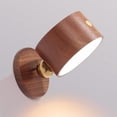 thumbnail image 5 of Aplique de pared de madera con pilas, luz LED de pared con rotación de 360 ​​°, bola magnética, atenuación continua, recargable, montado en la pared, inalámbrico, 5 of 5