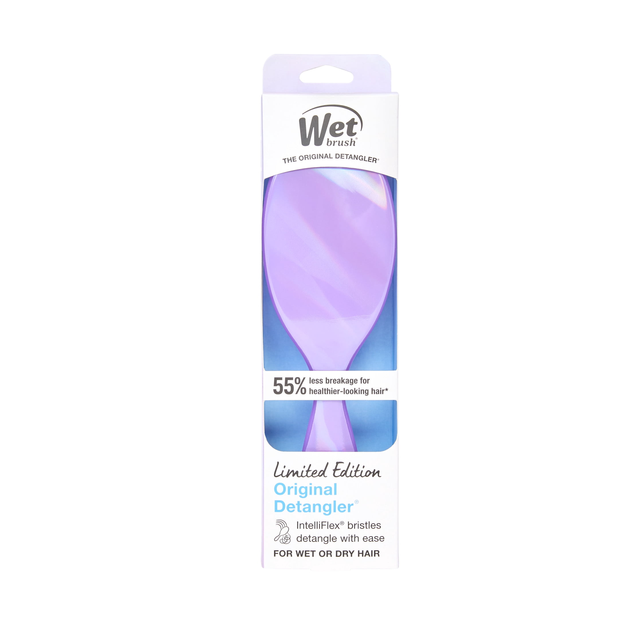 Wet Brush Original Detangler Hair Brush, For Wet or Dry Hair, Prismatic Glow Holographic Purple