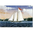 thumbnail image 1 of Ceramic Tile Mural-James Bard Ships Tile Mural Commercial Construction Ideas. 48" w x 32" h using (24) 8 x 8 ceramic tiles, 1 of 3