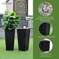 thumbnail image 6 of GreenShip 27 inch Tall Planters for Outdoor Plants, Large Black Flower Pots with Drainage & Inner Shelf, Modern Decorative Garden Pots for Porch, Patio, Front Door, 6 of 7