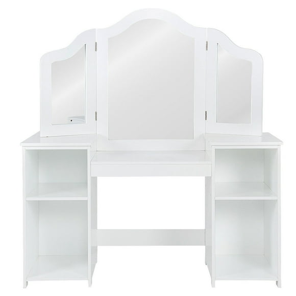 Costway Vanity Table Set Makeup Dressing Study Table Tri Folding Mirror