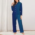 thumbnail image 2 of Uemuo teal blue Pattern Womens Pajama Sets,PJ Set for Women,Pajamas for Women Logo,Long Sleeve Pajama Set for Women,Soft Long Sleeve Top With Pants-X-Large, 2 of 7