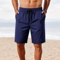thumbnail image 2 of Mens Beach Shorts Swim Trunks Quick Dry Swim Shorts with Zipper Pocket Funny Swimwear Bathing Suits No Lining Size 4XL Navy, 2 of 5