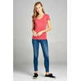 thumbnail image 2 of Emmalise Women's Short Sleeve T Shirt V Neck Tee (Dusty Rose, Large), 2 of 3