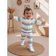 thumbnail image 4 of BemeyourBBs Toddler Baby Boy Girl Spring Fall Winter Clothes Carnival Mardi Gras Outfit Contrast Striped Sweatshirt and Pants, 4 of 9
