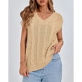 thumbnail image 6 of FreshPretty Womens Oversized Sweater Vest 2025 Summer V Neck Casual Sleeveless Sweaters Loose Cable Knit Pullover Tops, 6 of 6