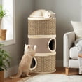 thumbnail image 4 of Gymax 3-Story Cat Condo 28'' Multi-level Cat Hideaway w/ Sisal Scratching Pad, 4 of 10