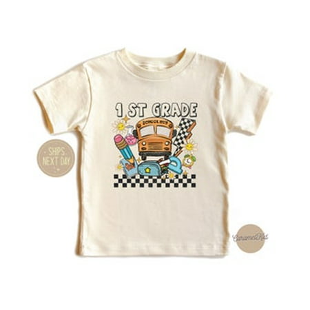 Bella Canvas First Grade Back To School Kids School Bus School Lover First Grade Teacher Minimalist First Grade Bodysuit Toddler Shirt